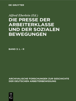cover image of Die Presse der Arbeiterklasse und der Sozialen Bewegungen